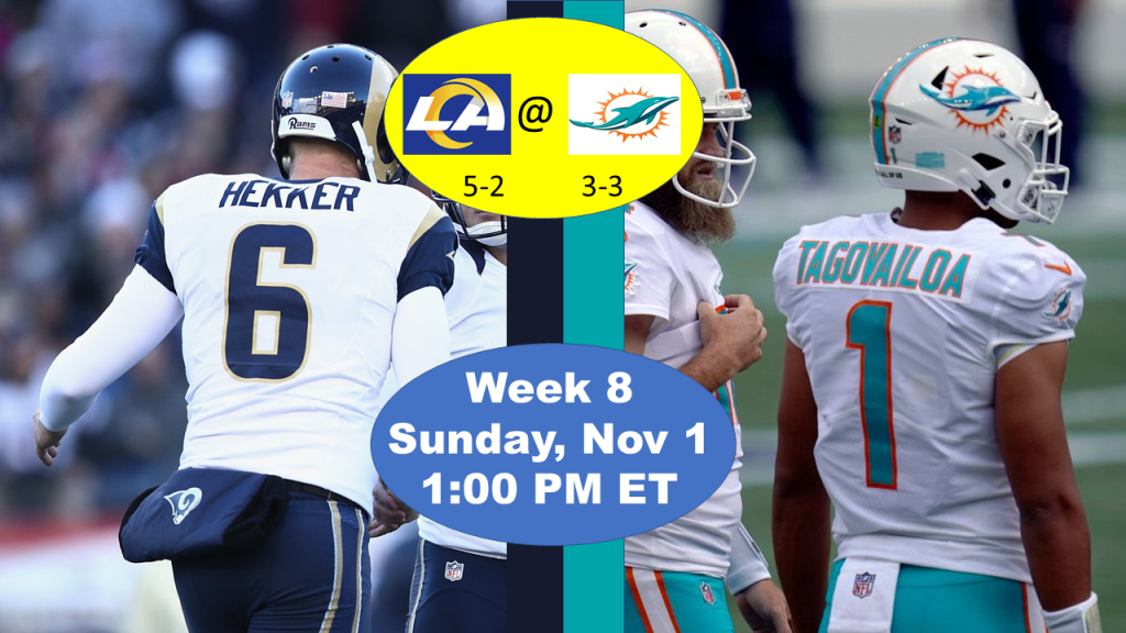 Preview of Week 8 Matchup The Miami Dolphins versus the Los Angeles Rams Four Point Stance