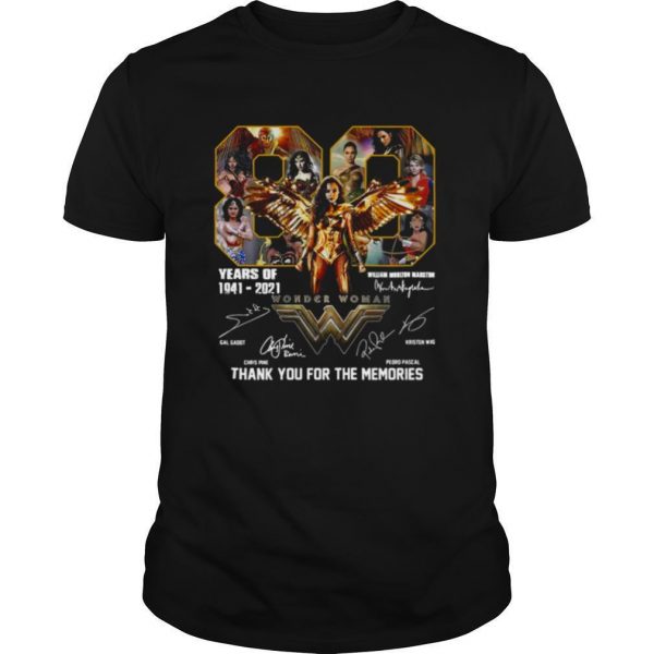 80 Years Of Wonder Woman 1941 2021 Thank You For The Memories Signatures shirt