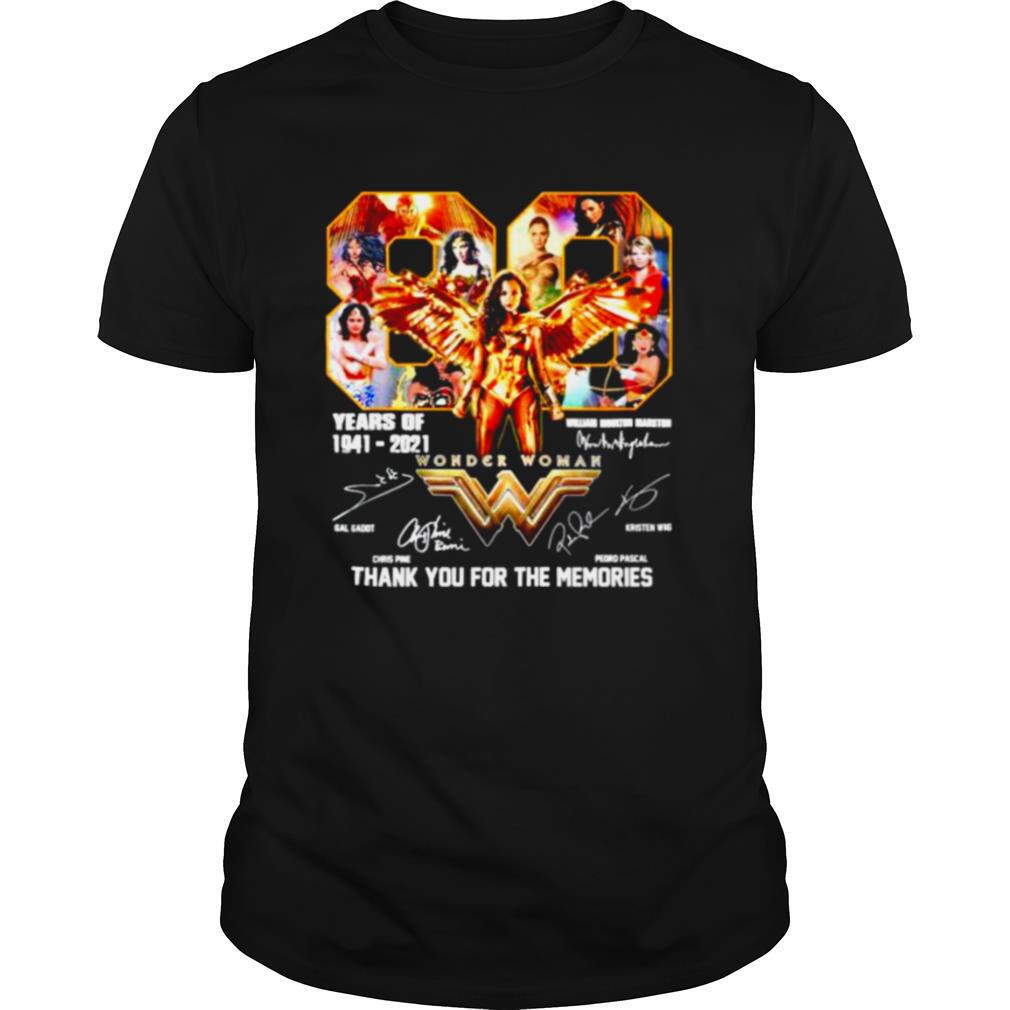 80 years of 1941 2021 Wonder Woman thank you for the memories shirt