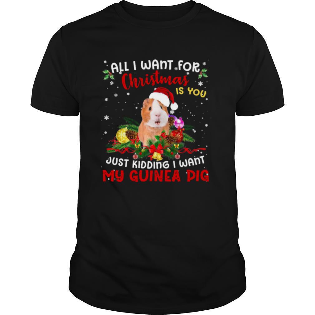 All I want for christmas is you just kidding I want my guinea pig shirt