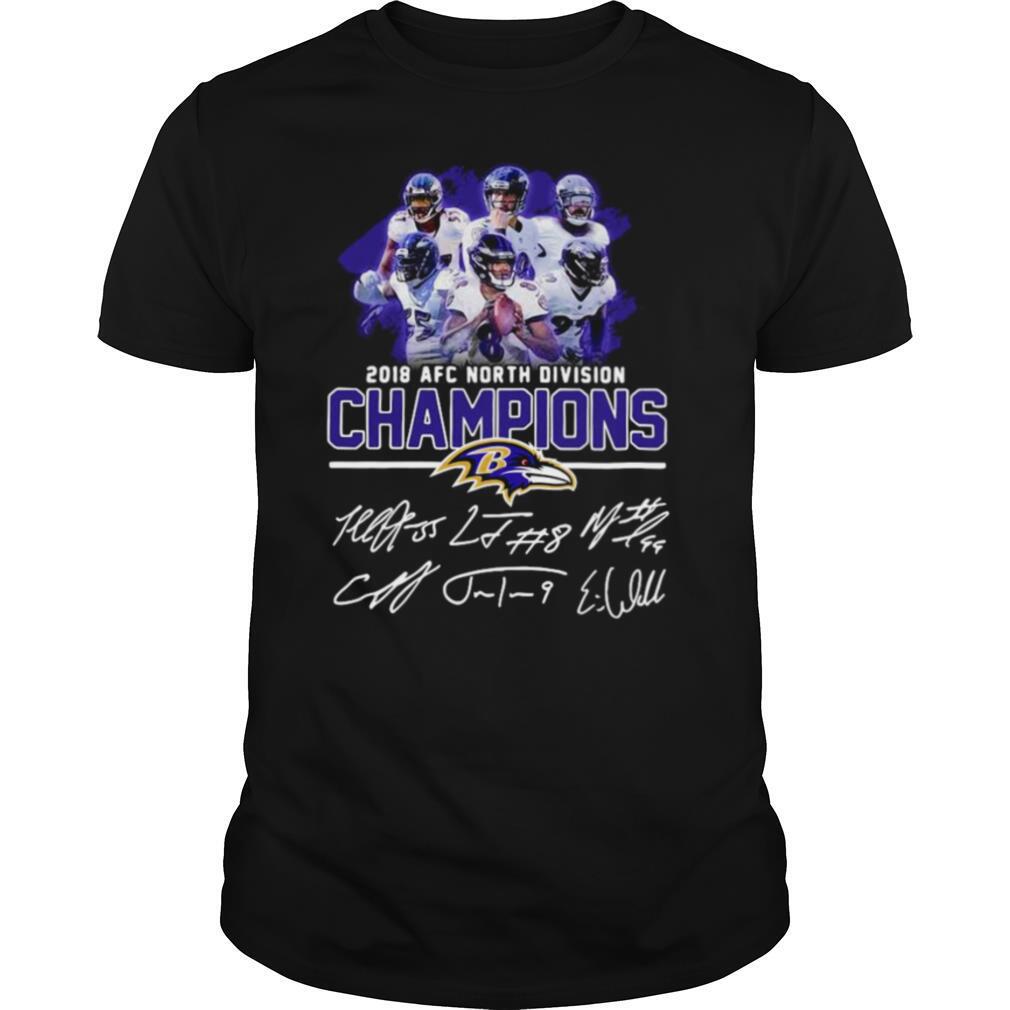 Baltimore Ravens 2018 AFC North Division Champion signatures shirt