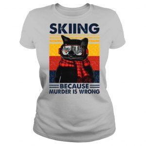 Black Cat Skiing because Murder is wrong vintage shirt