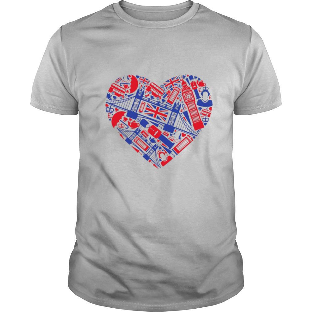 List Of British Symbols Composed In Love Sign shirt