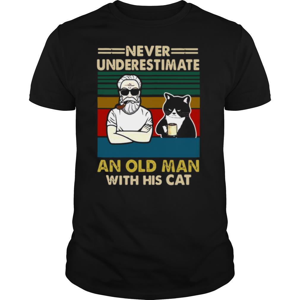 Never Underestimate An Old Man With His Cats Personalized shirt