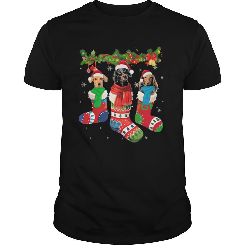 Santa Dachshund Socks Christmas shirt