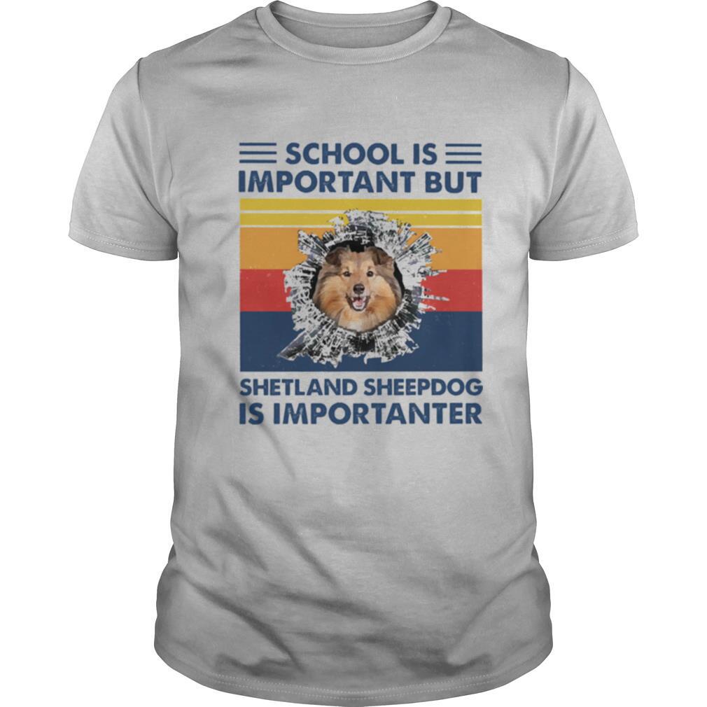 School is important but shetland sheepdog is importanter vintage shirt