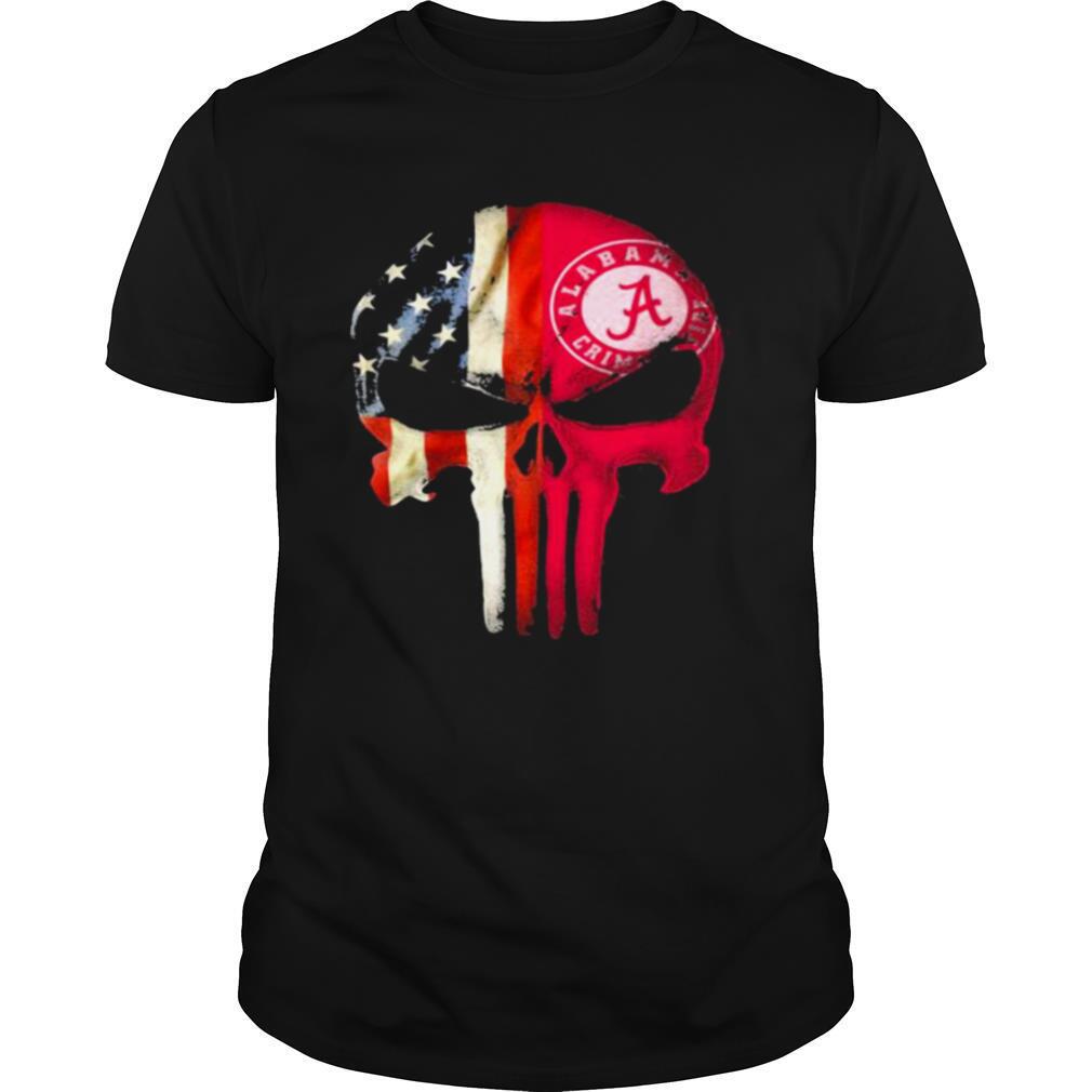 Skull American Flag Logo Alabama Crimson Football Team shirt