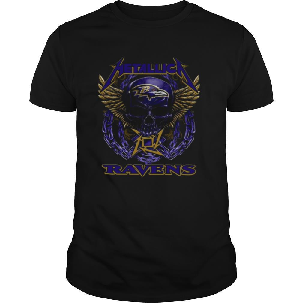 Skull Metallica Baltimore Ravens shirt