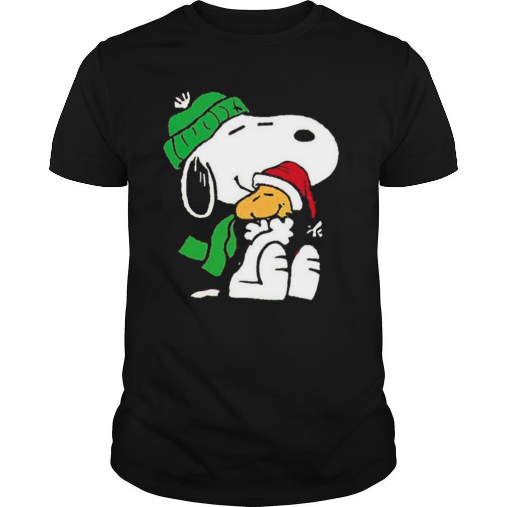 Snoopy hug Woodstock merry christmas shirt