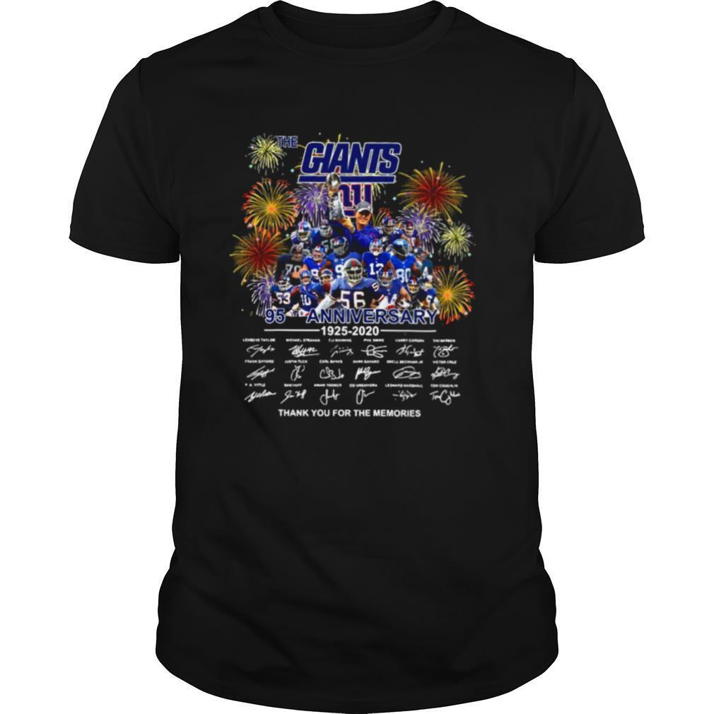 The New York Giants 95th Anniversary 1925 2020 Thank You For The Memories Signatures shirt
