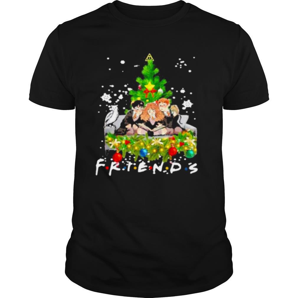 friends harry potter hermione and ron weasley christmas tree shirt
