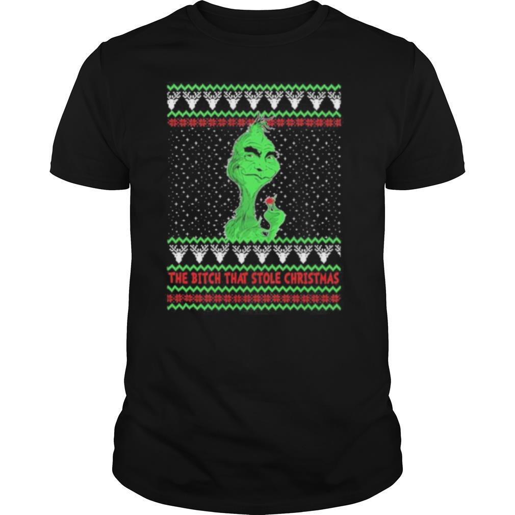 grinch covid the bitch that stole christmas shirt