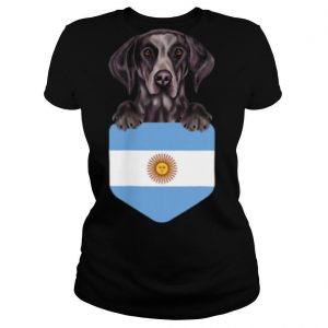Argentina Flag German Shorthaired Pointer Dog In Pocket shirt