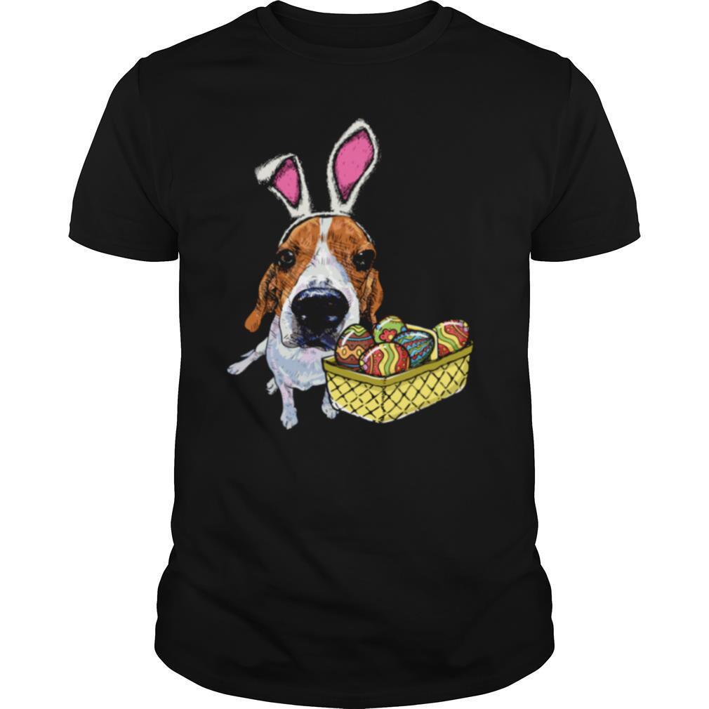 Beagle Dog Bunny Ears Easter Eggs Shirt