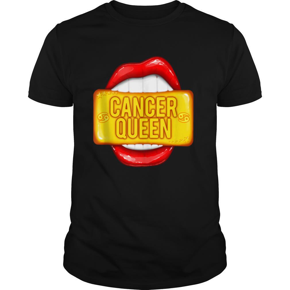 Big Cancer Queen Red Lips Zodiac Cancer Shirt
