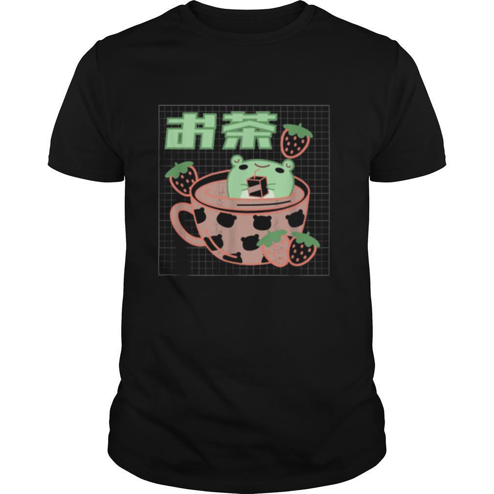 Frog Tea Cup Kawaii Aesthetic Pink Shirt