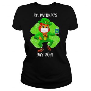 Leprechaun wearing face mask hand wash St Patrick’s Day 2021 shirt