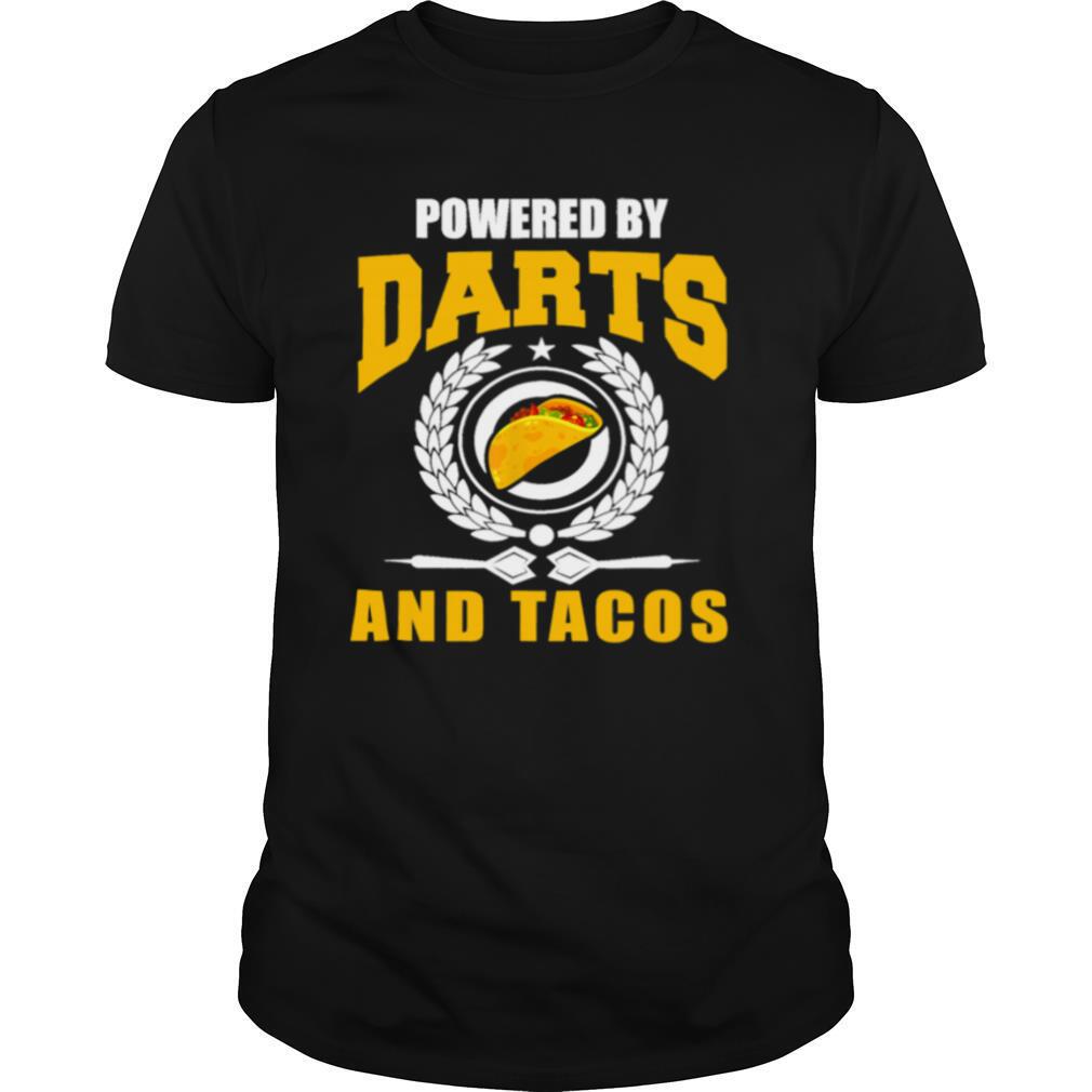 Powered Darts And Tacos Joke Darts Player Shirt