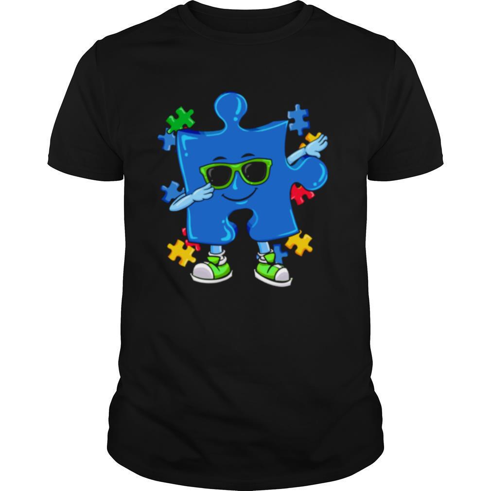 Autism Awareness Dabbing Puzzle Shirt