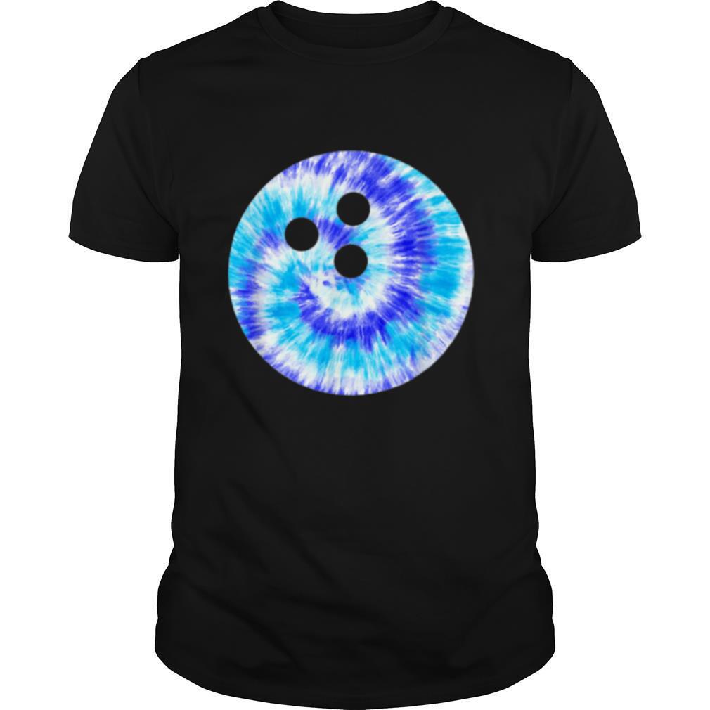 Blue Tie Dye Bowling Hippie Peace Shirt