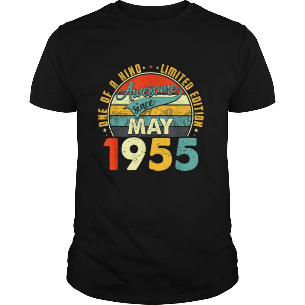 Born In May 1955 66th Birthday Gift Retro 66 Years Old T Shirt