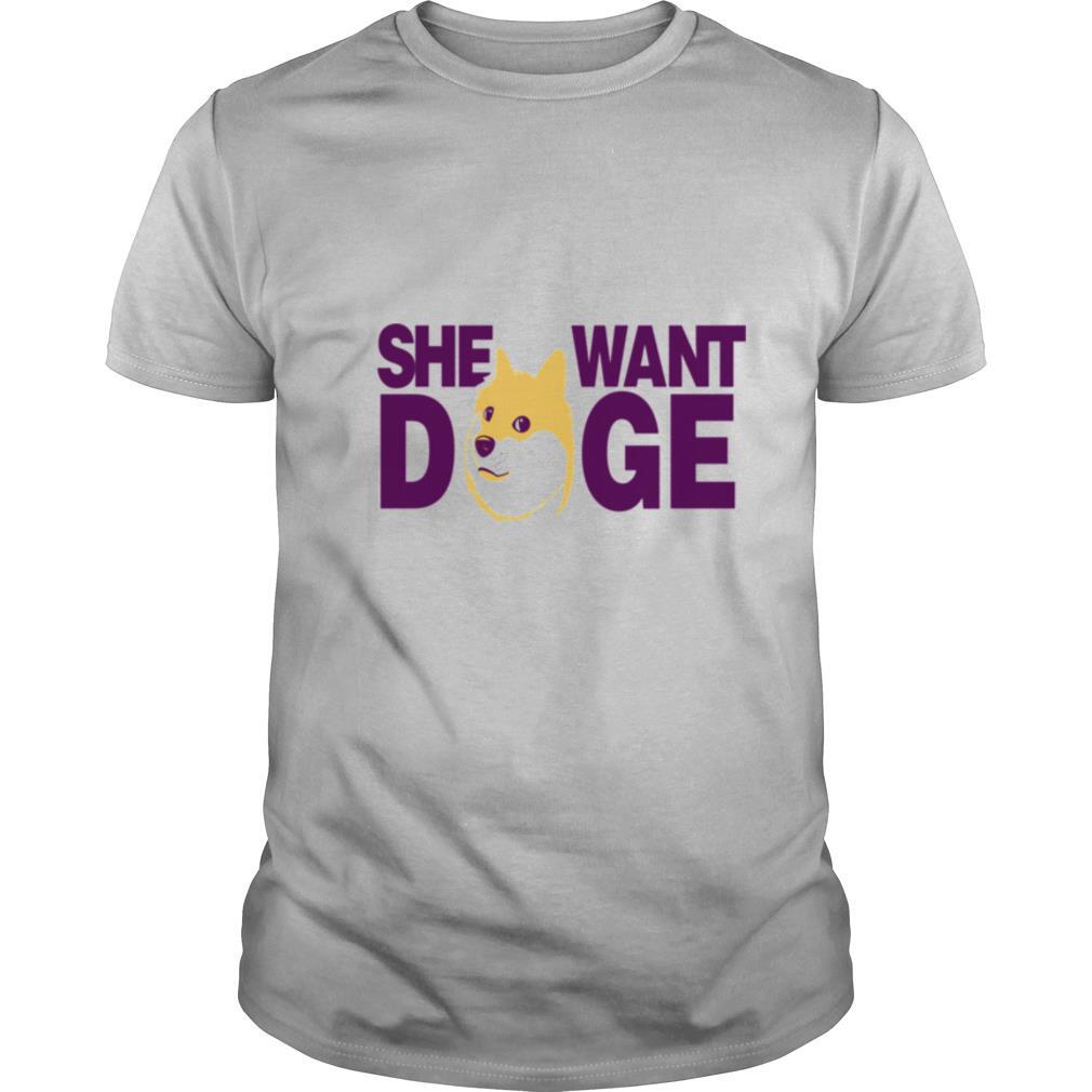 DogeCoin Doge She want Doge retro Crypto Shirt