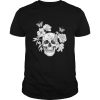 Flower Skull T Shirt Sugar Skull Roses for Women Girls, Mens T Shirt