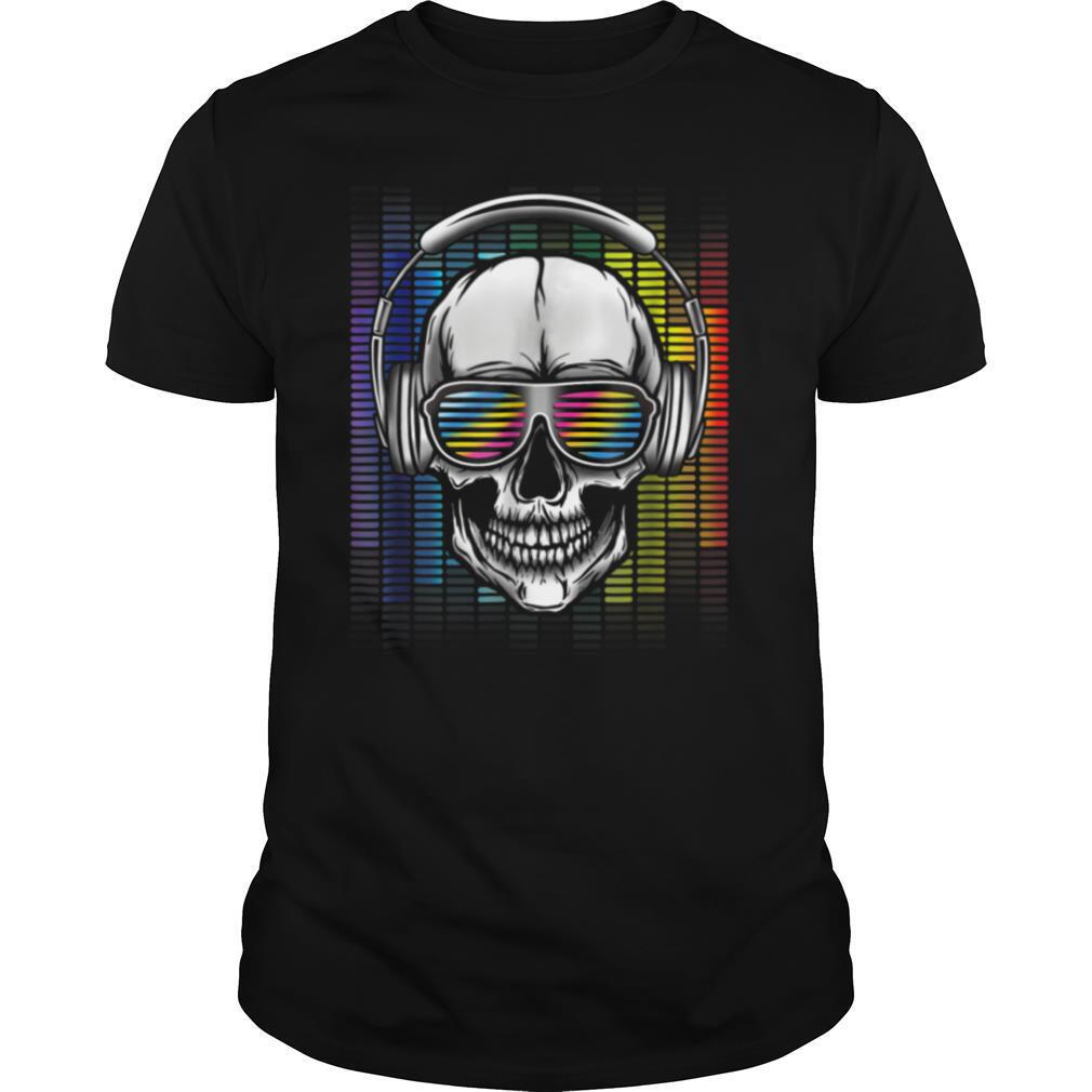 Funny EDM Shirt Men Women Rainbow Skull Dj Rave EDM Party