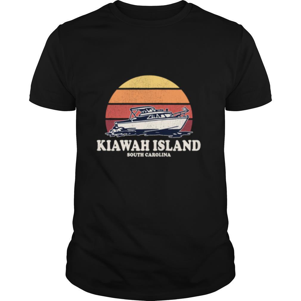 Kiawah Island SC Vintage Boating 70s Retro Boat Design shirt