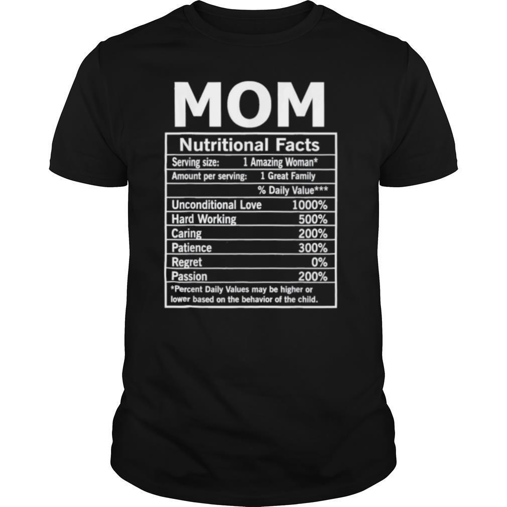 Mom Nutritional Facts Funny Mother Day shirt