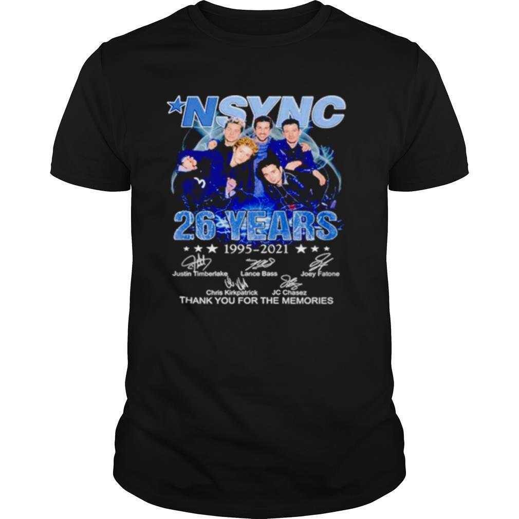Nsync 26 Years 1995 2021 Thank You For The Memories Signatures Shirt