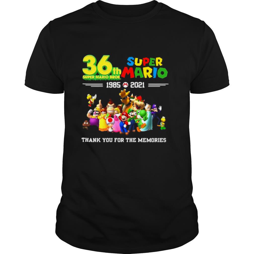 Super Mario 36th Bros 1985 2021 Thank You For The Memories T shirt