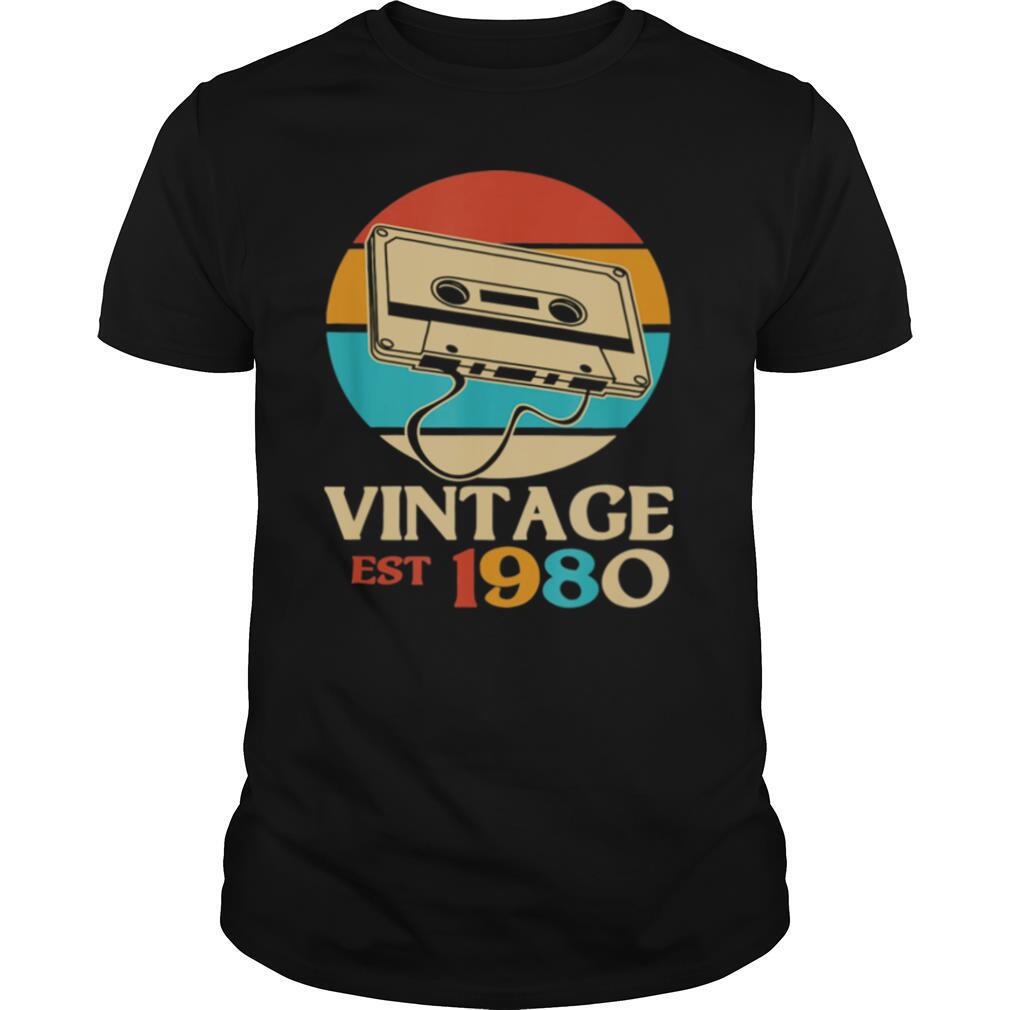 Vintage Est 1980 Retro Birthday Vintage Bday Celebrant shirt