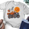 Halloween Skeleton Riding Monster Truck Skull Shirt