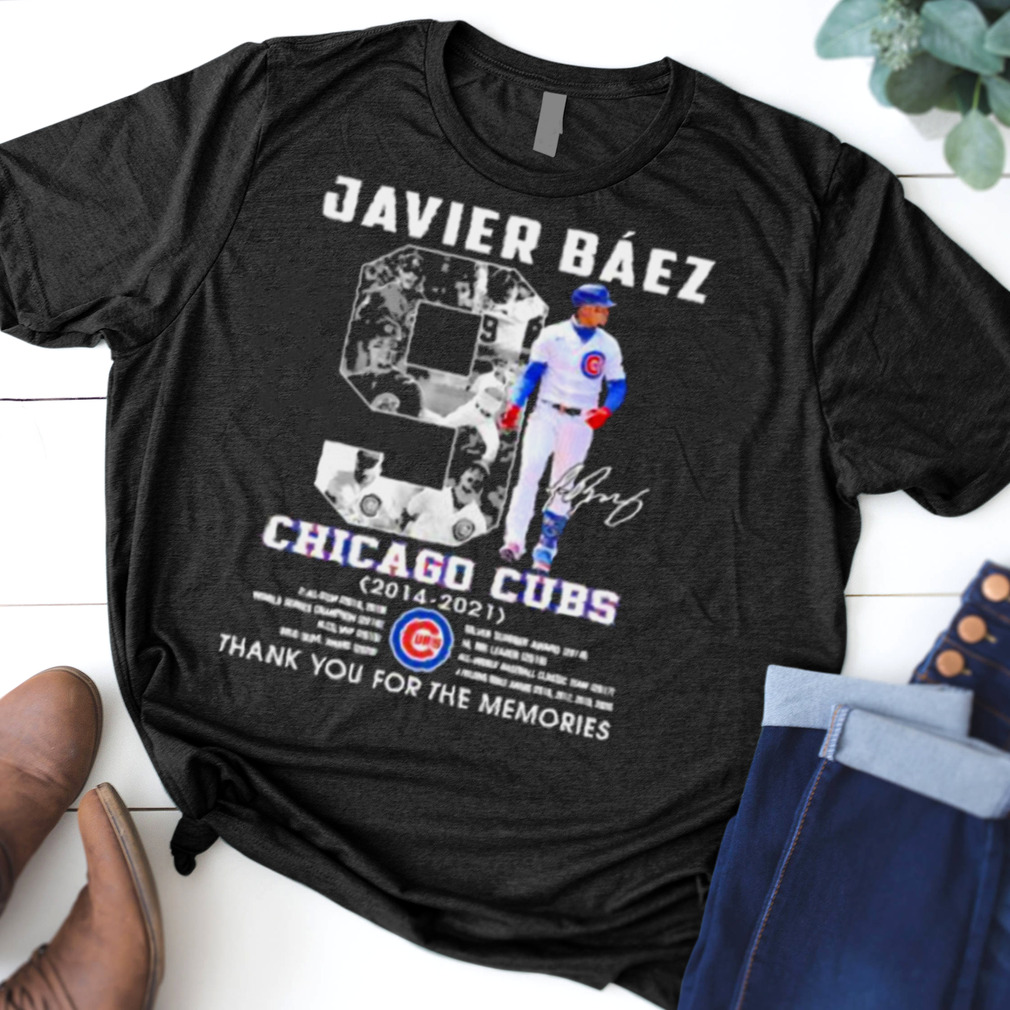 Javier baez chicago cubs 2014 2021 thank you for the memories signatures shirt