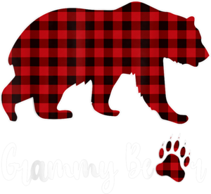 Red Plaid Grammy Bear Buffalo Matching Family Pajama T-Shirt 