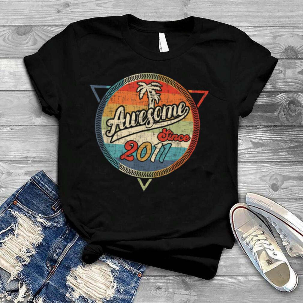 10 Years Old Awesome Since 2011 10th Birthday Gift T Shirt