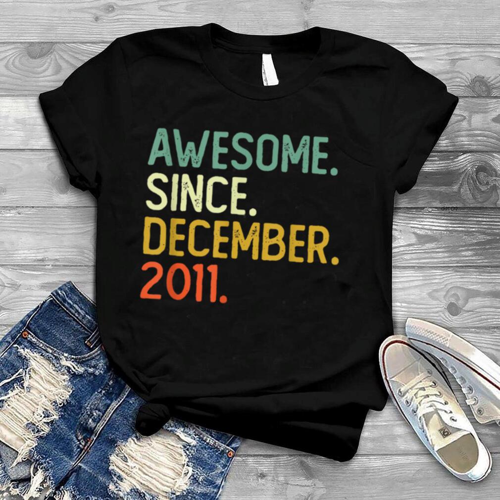 10th Birthday Gifts 10 Years Old Awesome Since December 2011 T Shirt