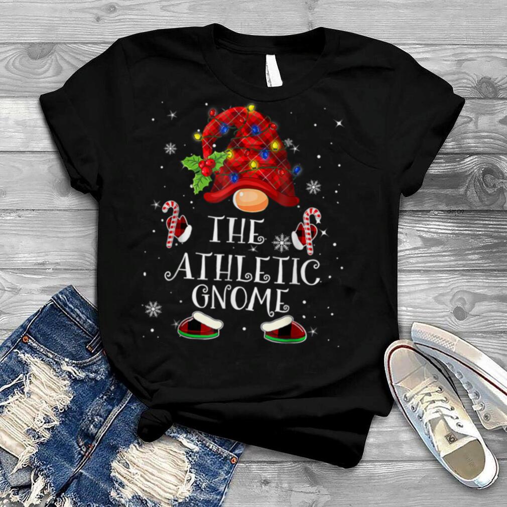 Athletic Gnome Buffalo Plaid Christmas Tree Light T Shirt