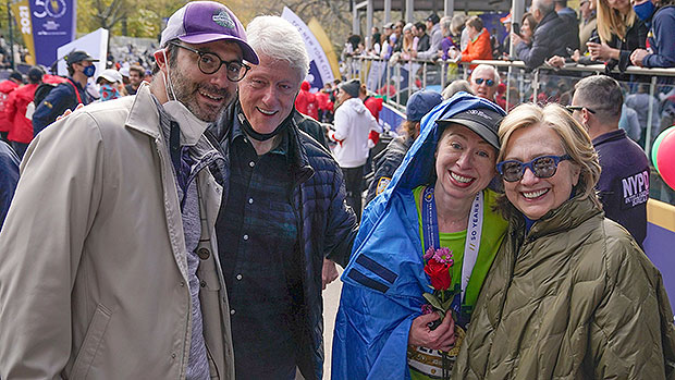 Bill & Hillary Clinton Are Proud ParentsGreeting Daughter Chelsea At NYCMarathon Finish Line