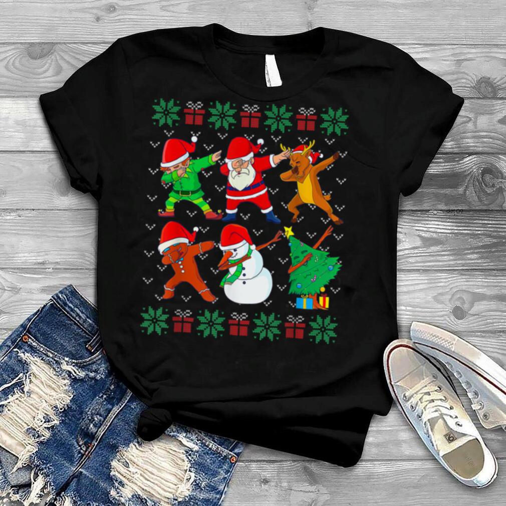Ugly Christmas Shirt Hoodie Shirt Unisex T-Shirt. Dabbing Christmas Ugly Xmas Santa Dab Squad Kids Boy T-Shirt