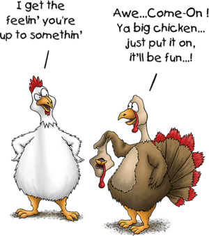 Funny Thanksgiving Big Chicken It'll Be Fun Turkey Cartoon T Shirt