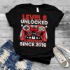 Level 6 Unlocked Awesome Since 2016 6th Birthday Gaming T Shirt