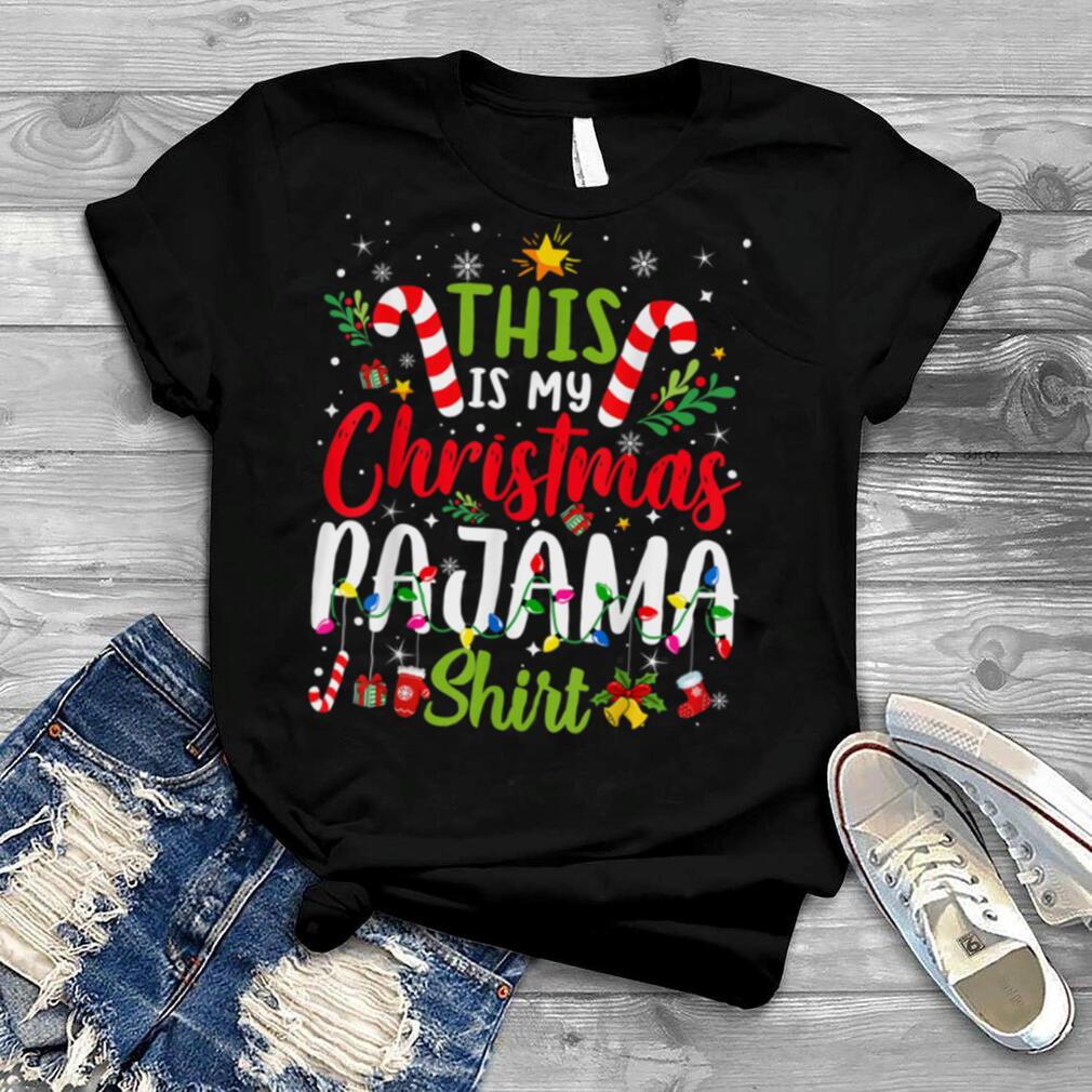 This Is My Christmas Pajama Shirt Xmas Lights Funny Holiday T Shirt