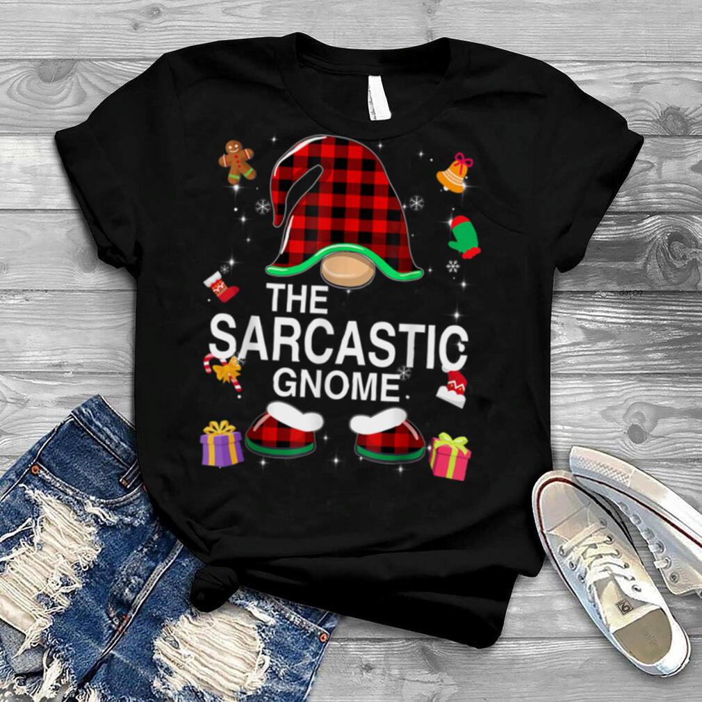Sarcastic Gnome Buffalo Plaid Matching Family Christmas T Shirt