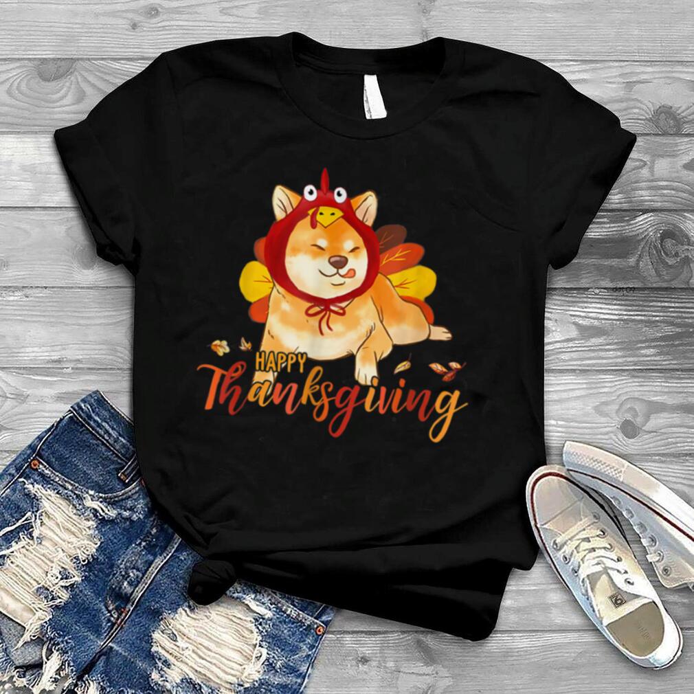 Shiba Inu Turkey Costume Happy Thanksgiving Dog Lover T Shirt