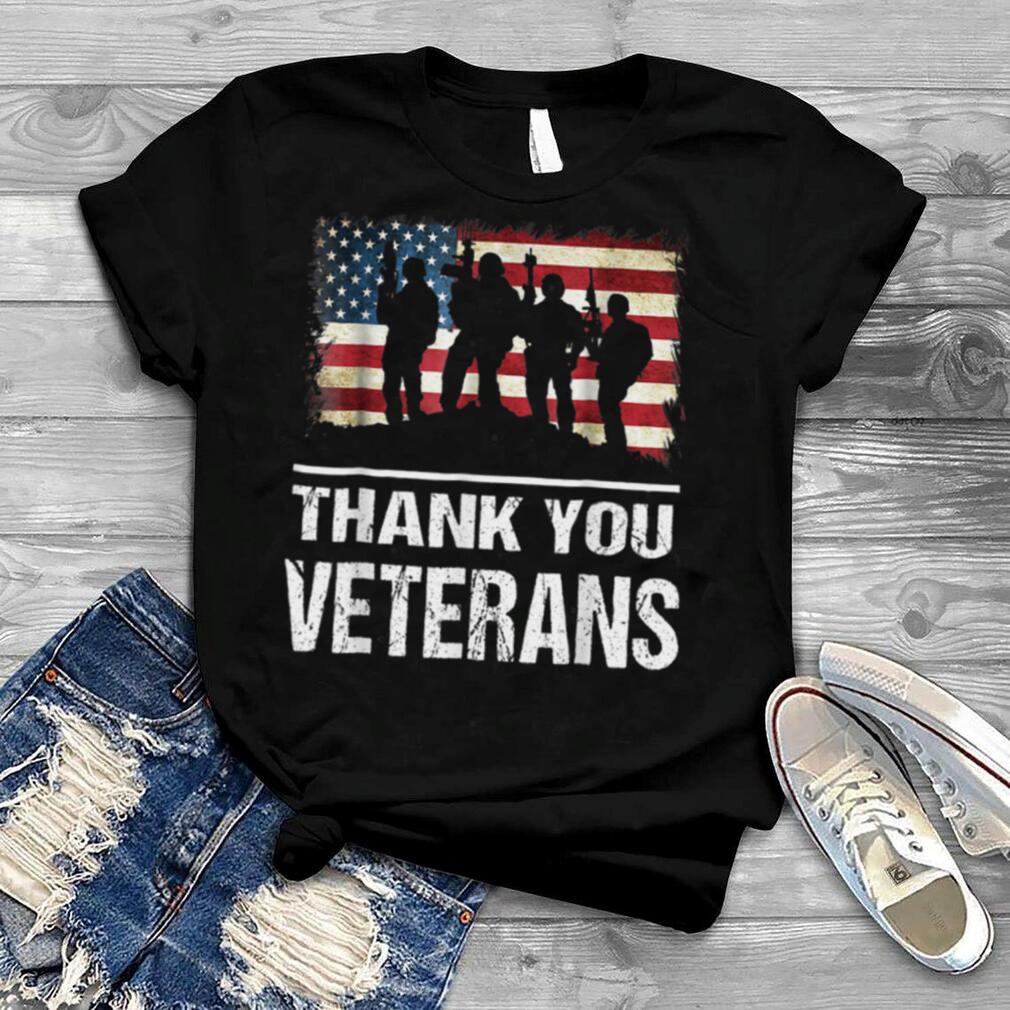 Thank you Military Gift American Flag Veterans Veterans Day T Shirt