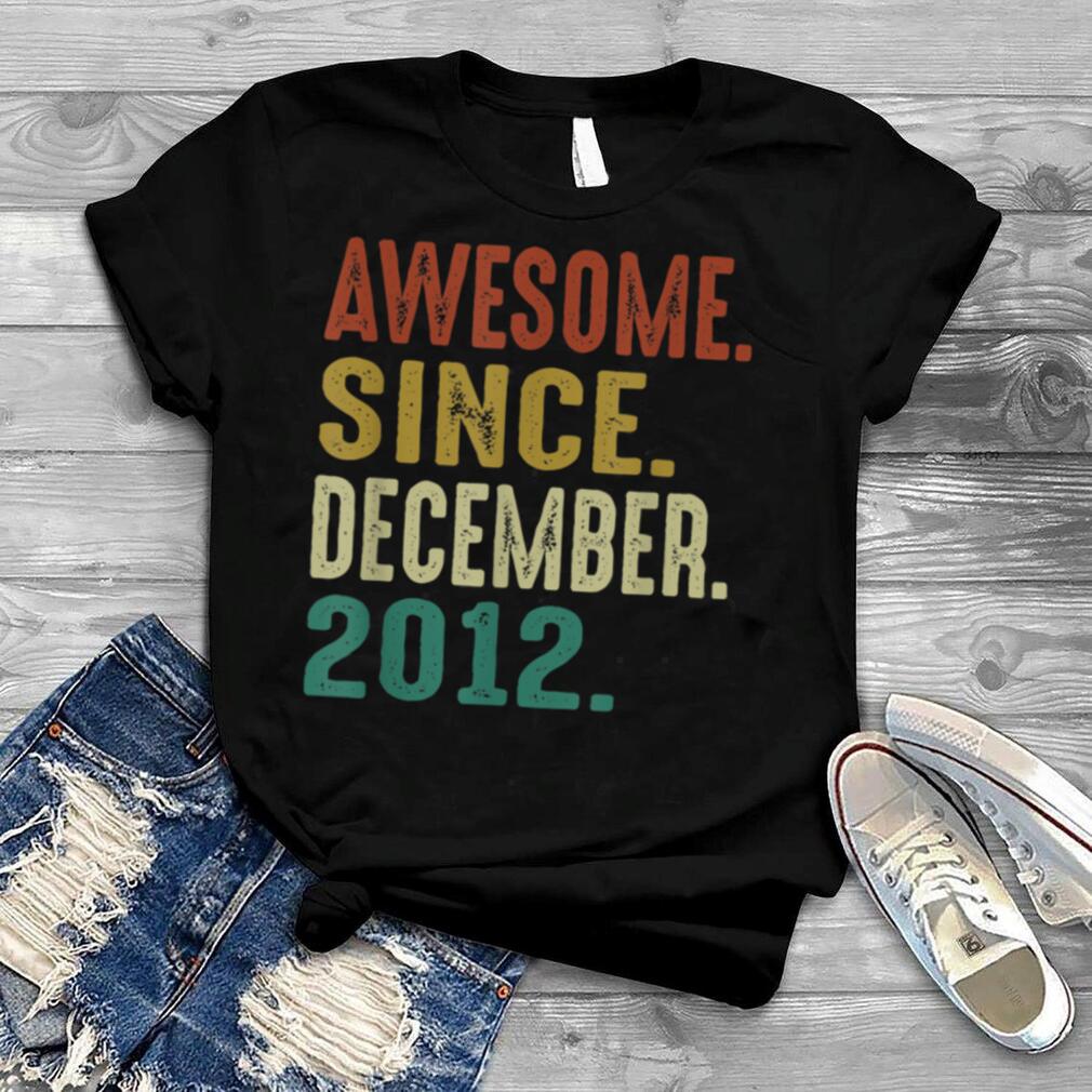 Vintage Awesome Since December 2012 9th Birthday Retro T Shirt