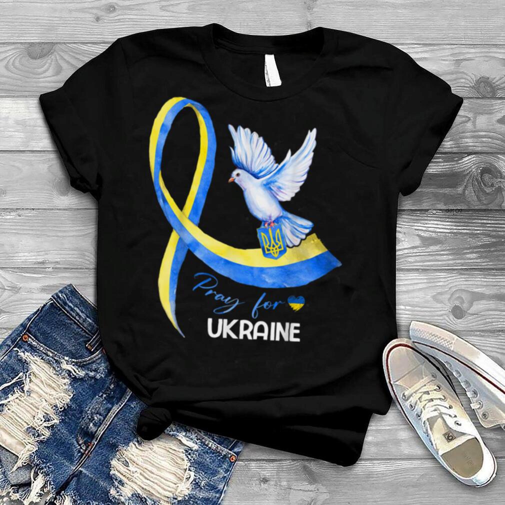 Pray For Ukraine Shirt Peace Dove I Stand With Ukraine flag T Shirt B09TPRWTBP