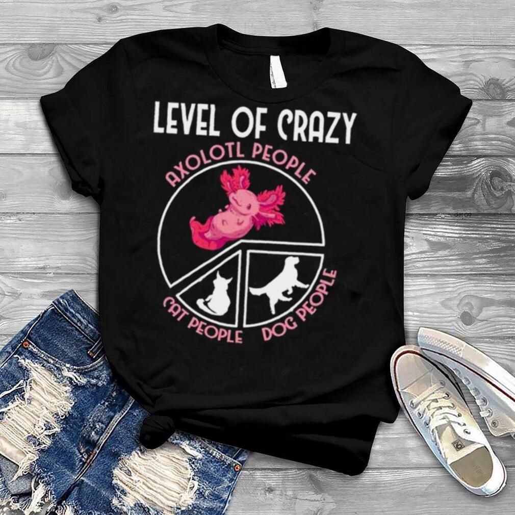 Level of crazy Axolotl people cat people dog people shirt
